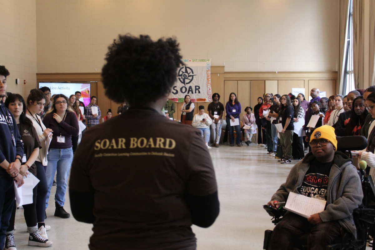 Students gathered to listen to members of the SOAR board. (courtesy of Reine Hanna)